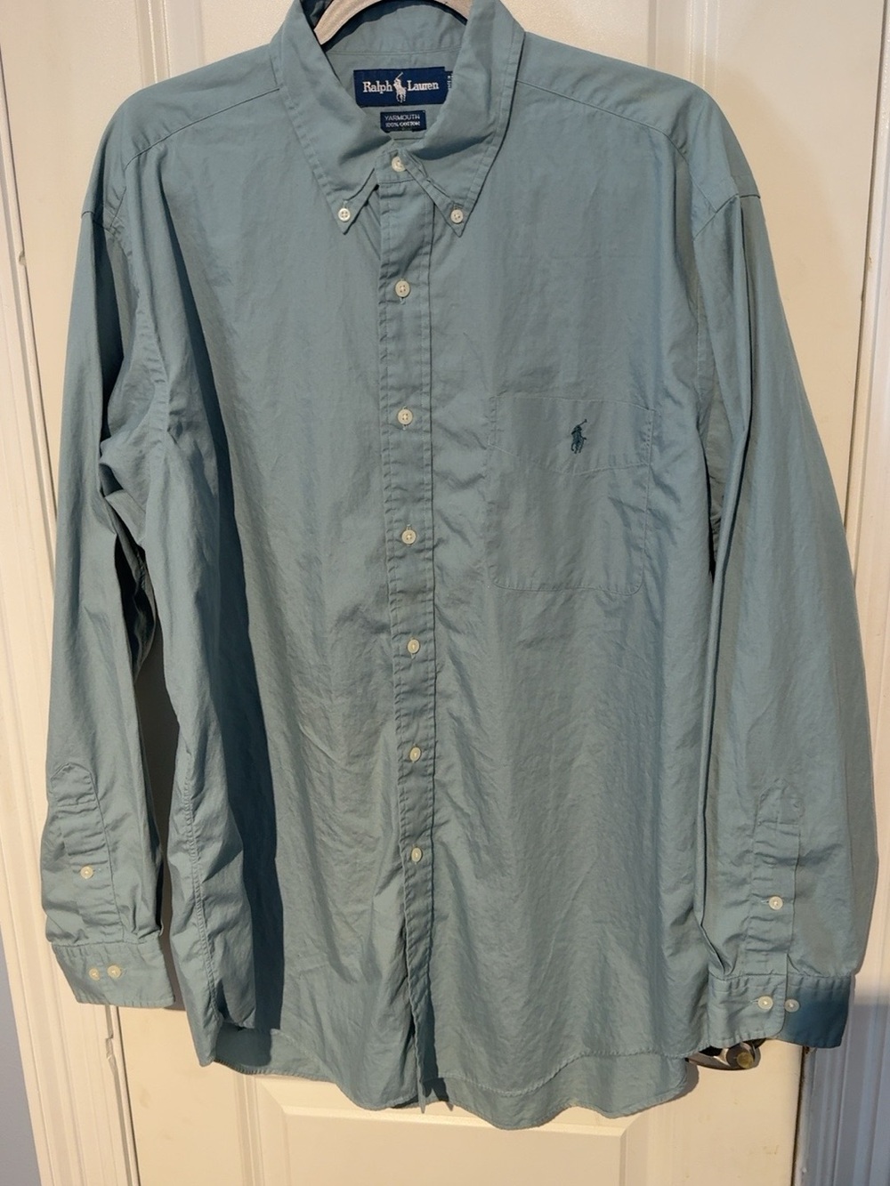 Ralph Lauren Yarmouth Men’s 16.5 34/35 Blue 100% Cotton Button Down Shirt